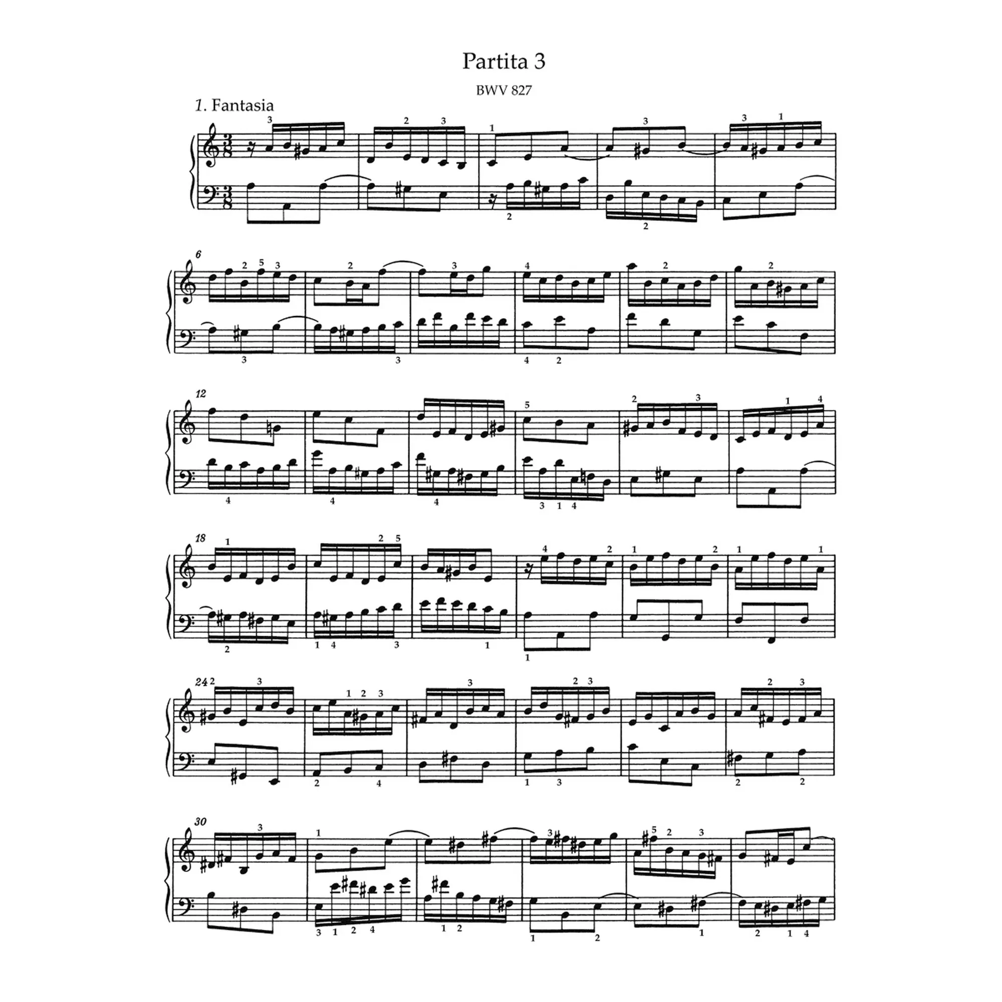 6 Partiten BWV 825-830 - Erster Teil der Klavierübung