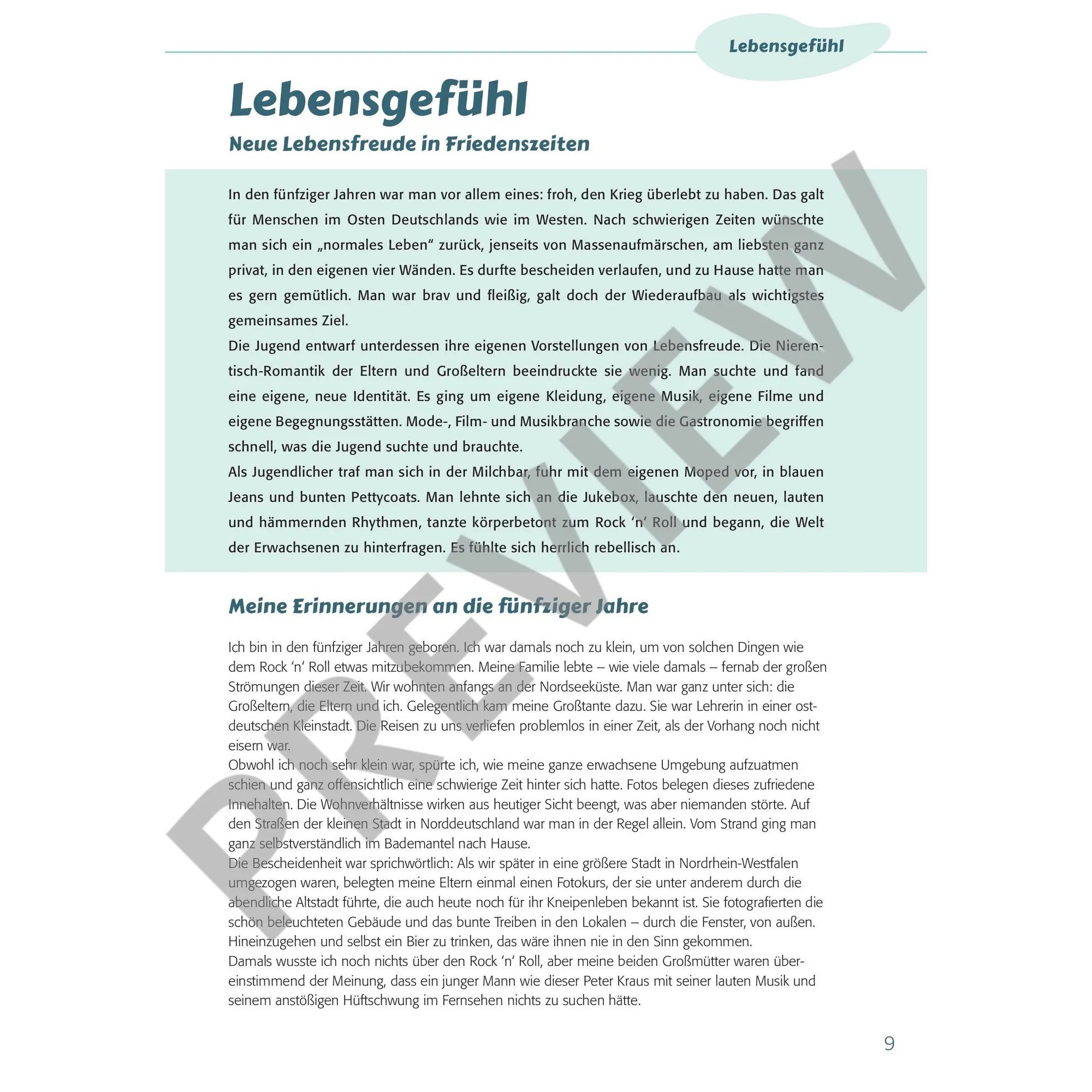 Wer erinnert sich ? Die fünfziger Jahre
