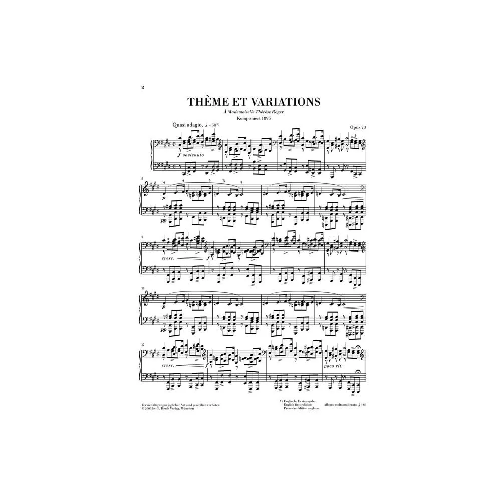 Thème et Variations op.73