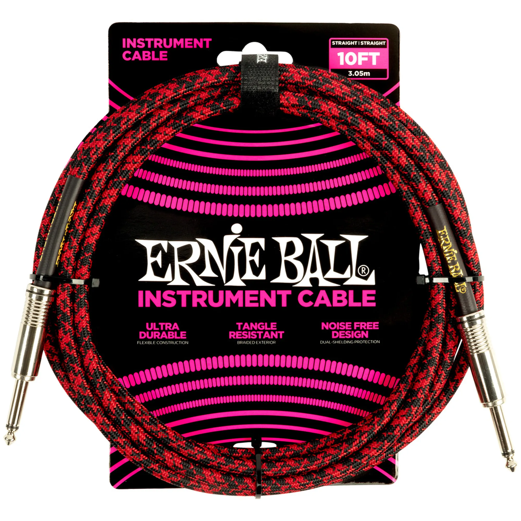 Ernie Ball EB6394 Rot/Schwarz 3,05 Meter