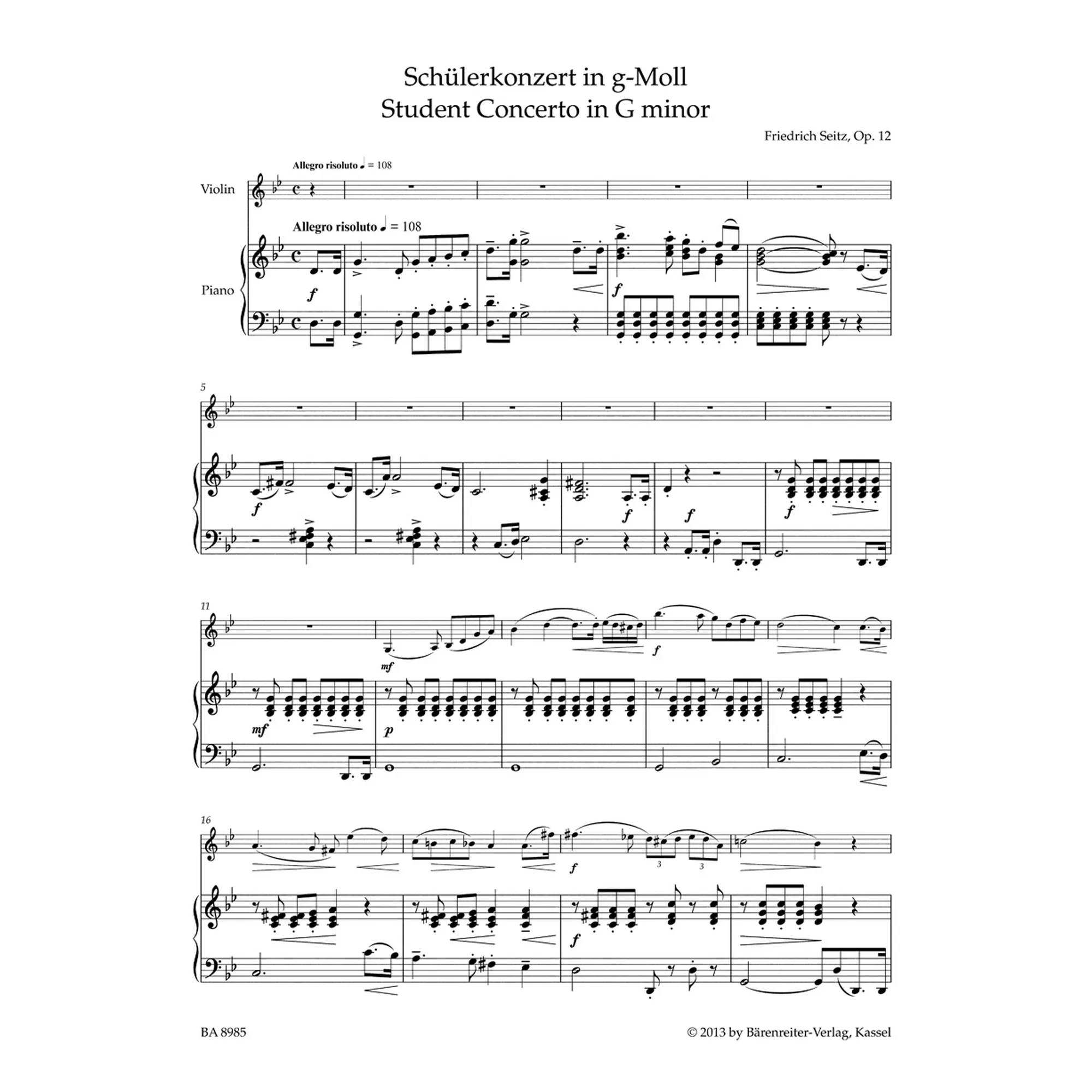 Schülerkonzert g-Moll op.12